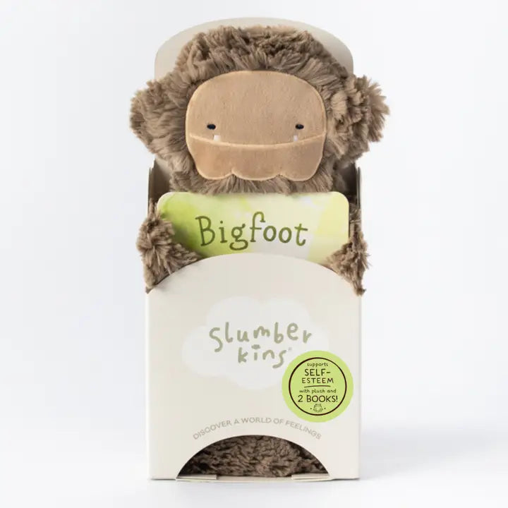 Bigfoot's Self Esteem Plush Snuggler Set- w/ 2 Books by Slumberkins