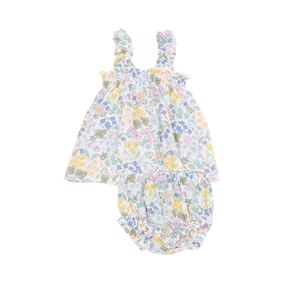 Ruffly Strap Top and Bloomer Set - Samantha Floral by Angel Dear