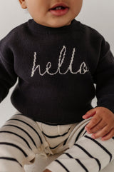 Knit Sweater- Hello by Babysprouts