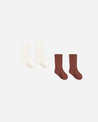 Socks Set || Natural, Redwood by Quincy Mae