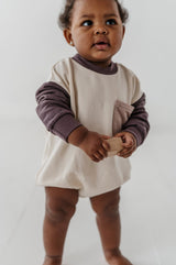 Colorblock Romper - Plum by babysprouts