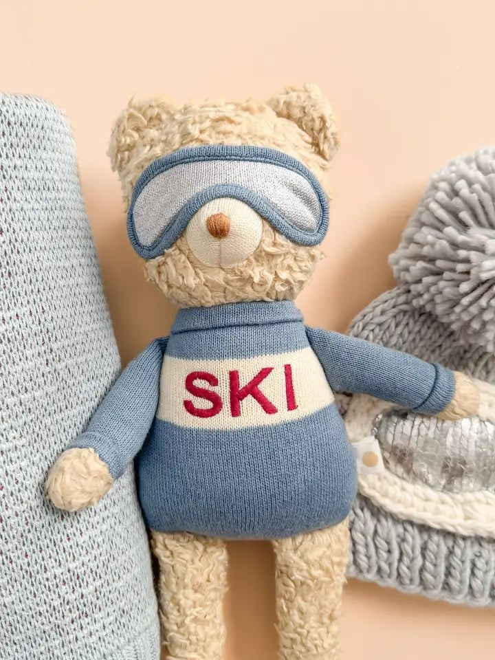 Benjamin Bear Ski Plushie | Baby Kids Toy Animal Fall Winter by The Blueberry Hill