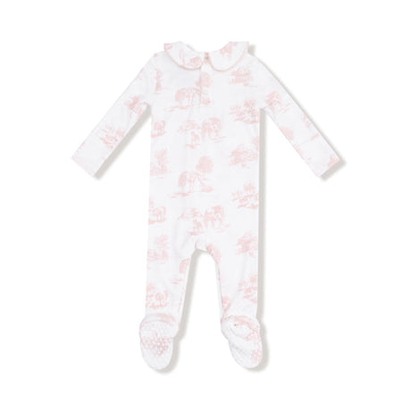 Peter Pan 2 Way Zipper Footie- Farm Toile Pink by Angel Dear