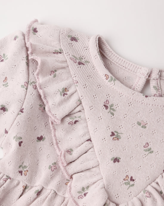 Long Sleeve Ruffle V Dress || Heart Ditsy by Quincy Mae