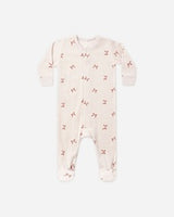 Hidden Snap Footie || Red Bows by Quincy Mae