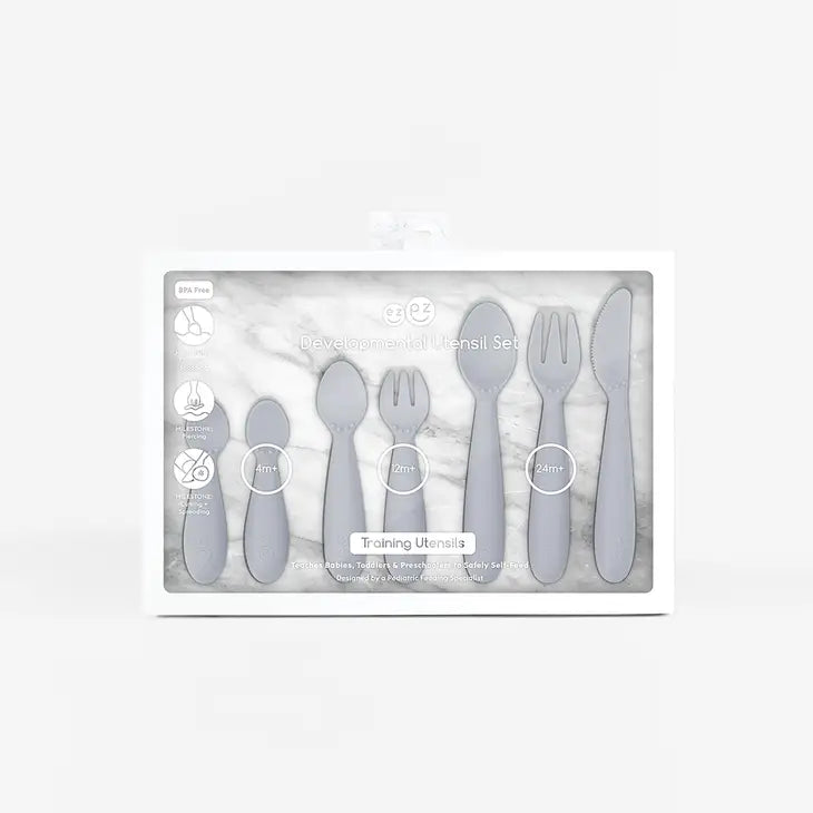 Developmental Utensil Set in Gray by ezpz