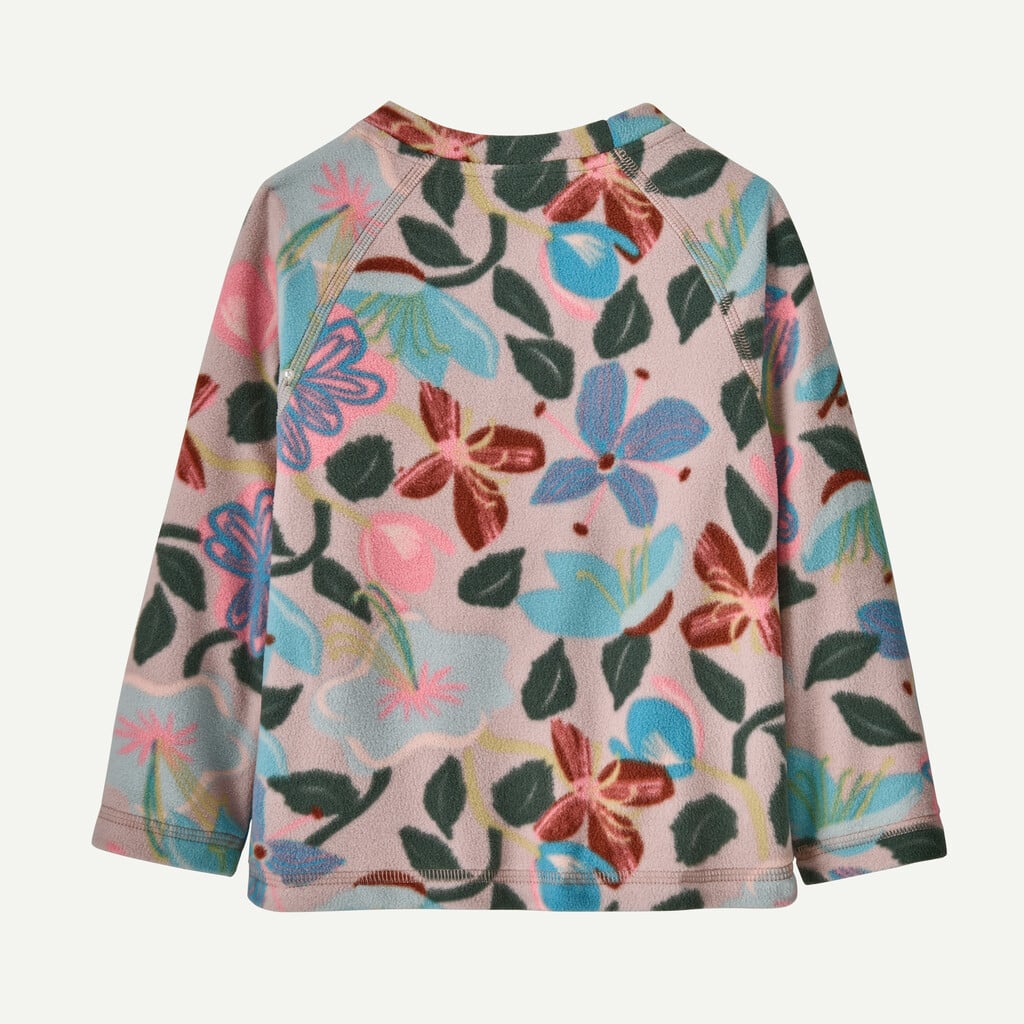 Baby Micro D® Fleece Crew Pullover- Hopes and Blooms: Fuzzy Mauve by Patagonia