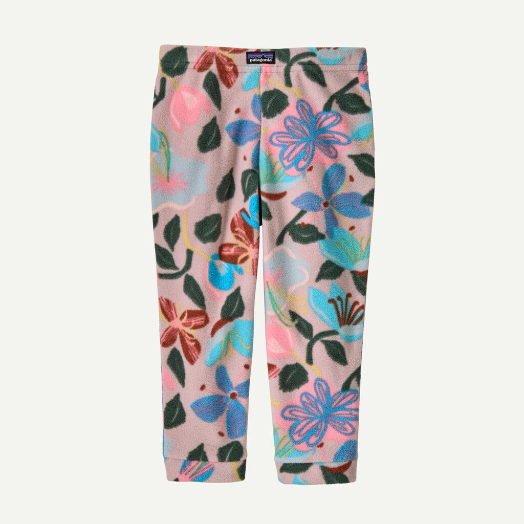 Baby Micro D® Fleece Bottoms- Hopes and Blooms: Fuzzy Mauve by Patagonia