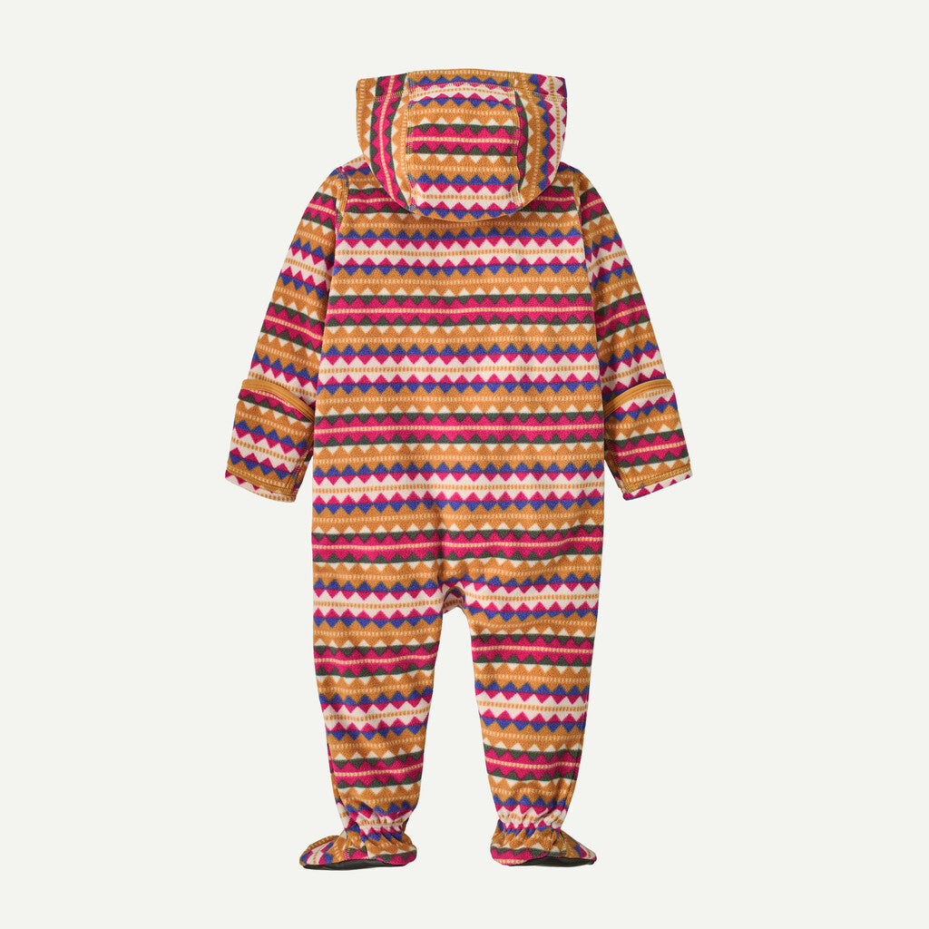 Infant Micro D® Fleece Bunting- Diamond Stripe: Rutabaga White by Patagonia