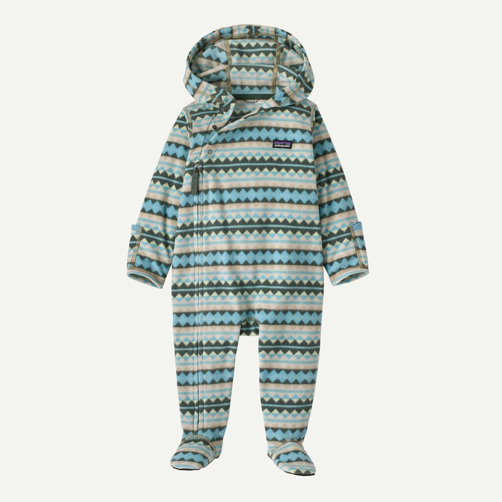 Infant Micro D® Fleece Bunting- Diamond Stripe: Snowmelt Blue by Patagonia