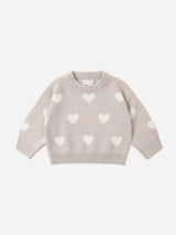 Heart Knit Sweater || Oat by Quincy Mae