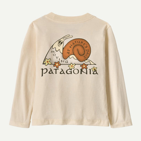 Baby Long-Sleeved Graphic T-Shirt- Nature's Pace: Undyed Natural by Patagonia