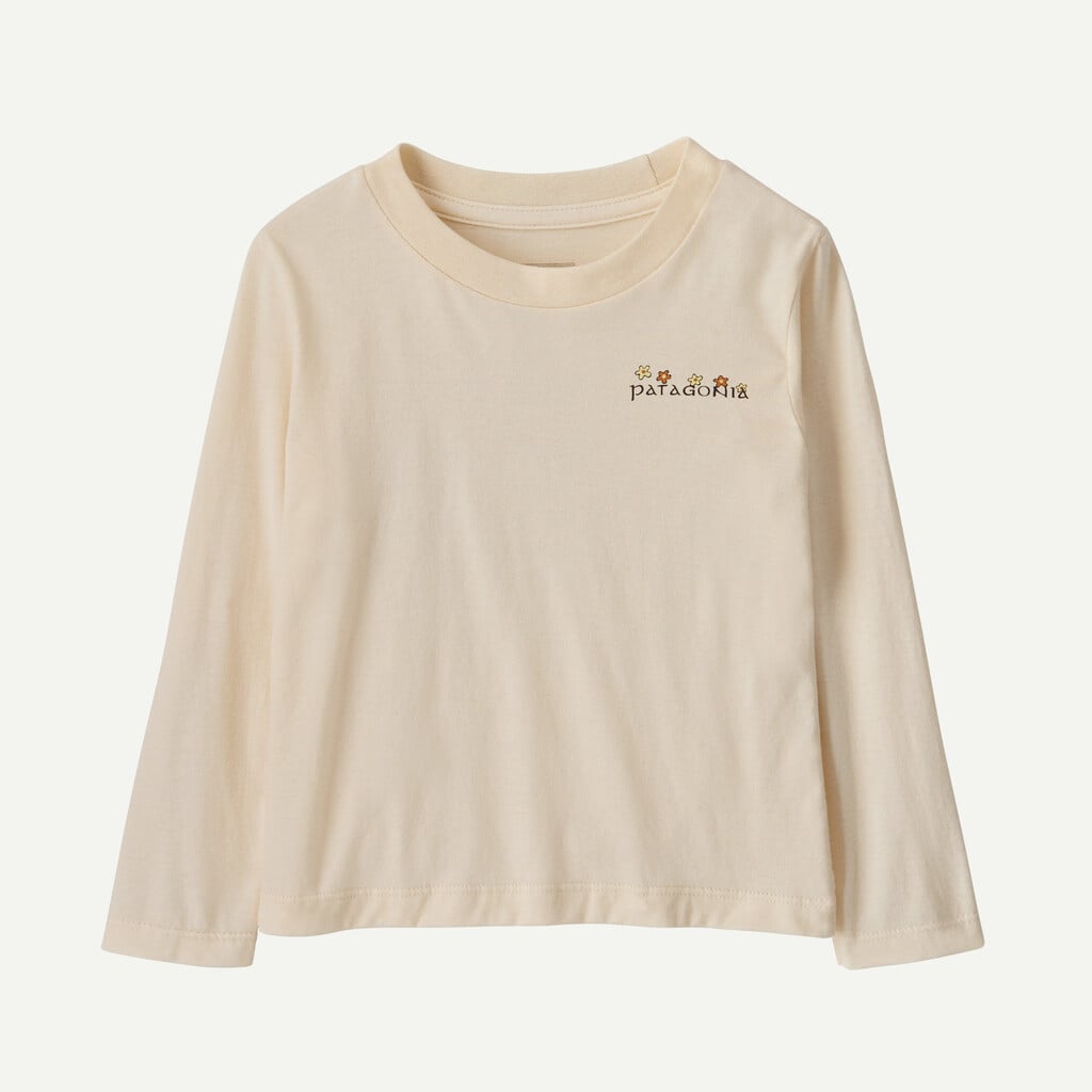 Baby Long-Sleeved Graphic T-Shirt- Nature's Pace: Undyed Natural by Patagonia