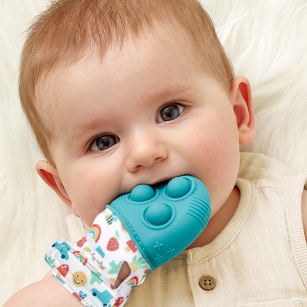 Itzy Mitt Pop™ Sensory Teething Mitten- Teal by Itzy Ritzy