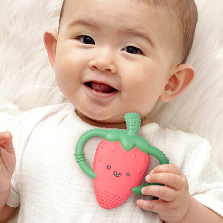 Chew Crew™ Silicone Handle Teether - Strawberry by Itzy Ritzy