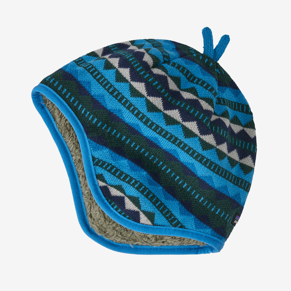 Baby Reversible Beanie - Diamond Stripe: Vessel Blue by Patagonia