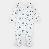 Blueberry Print on Off White Footed Sleeper by Petit Lem