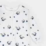 Blueberry Print on Off White Footed Sleeper by Petit Lem