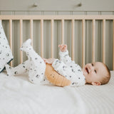 Blueberry Print on Off White Footed Sleeper by Petit Lem