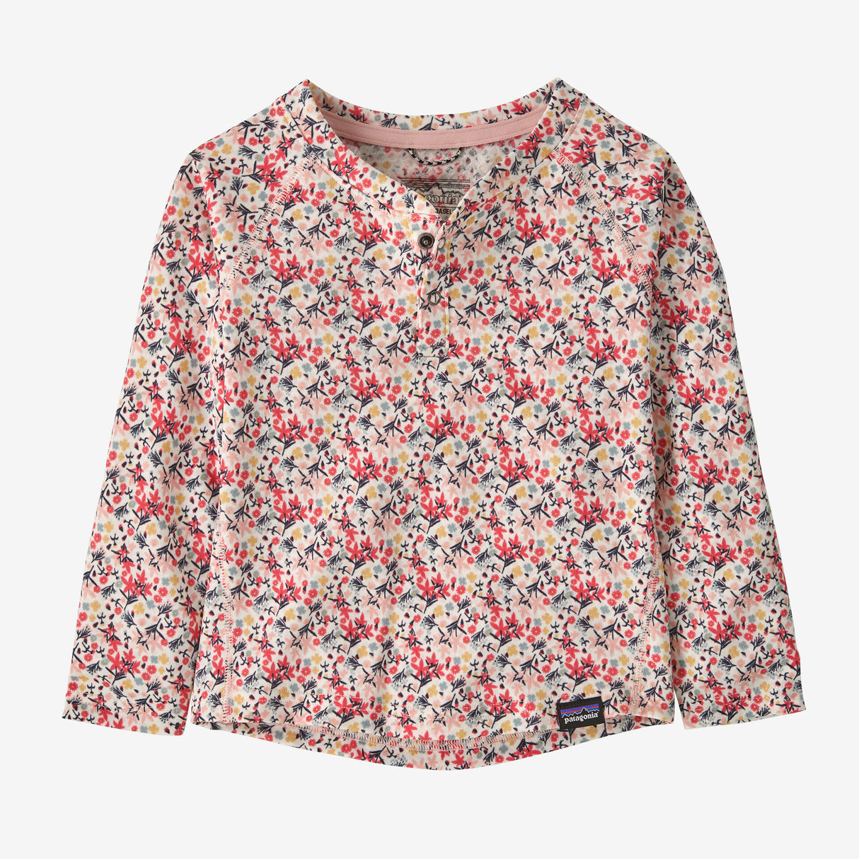 Baby Capilene® Midweight Henley - Little Isla: Mallow Pink by Patagonia