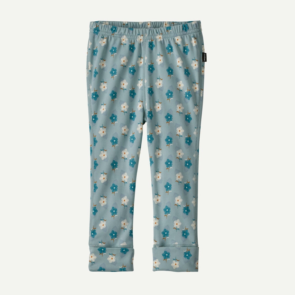 Baby Capilene® Midweight Bottoms- Snow Ditsy: Virtually Blue by Patagonia