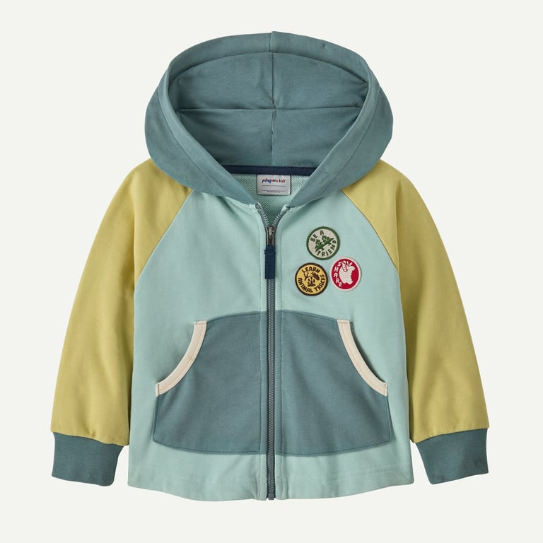 Baby Full-Zip Hoody- Change Jr Patches: Thin Ice by Patagonia
