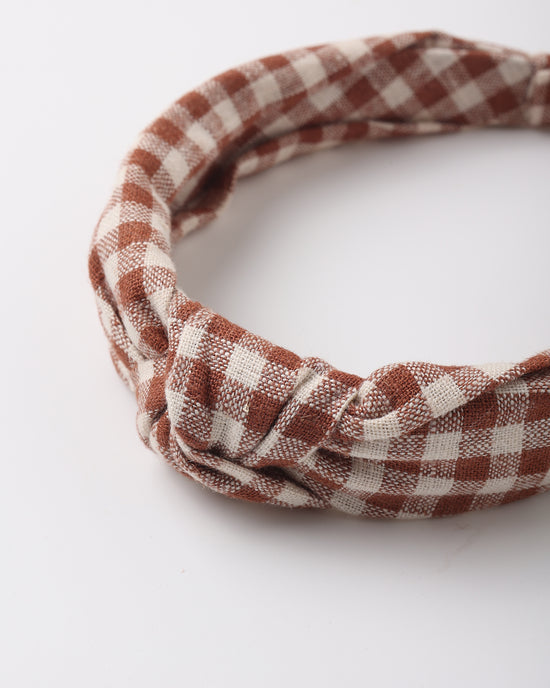 Knotted Headband || Brick Check by Rylee + Cru