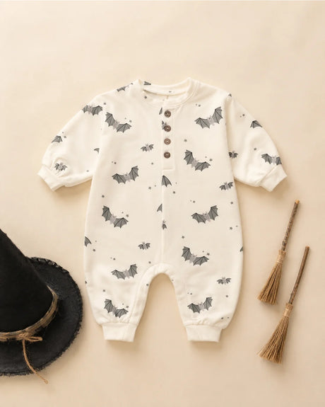Relaxed Fleece Jumpsuit || Baby Bats by Quincy Mae
