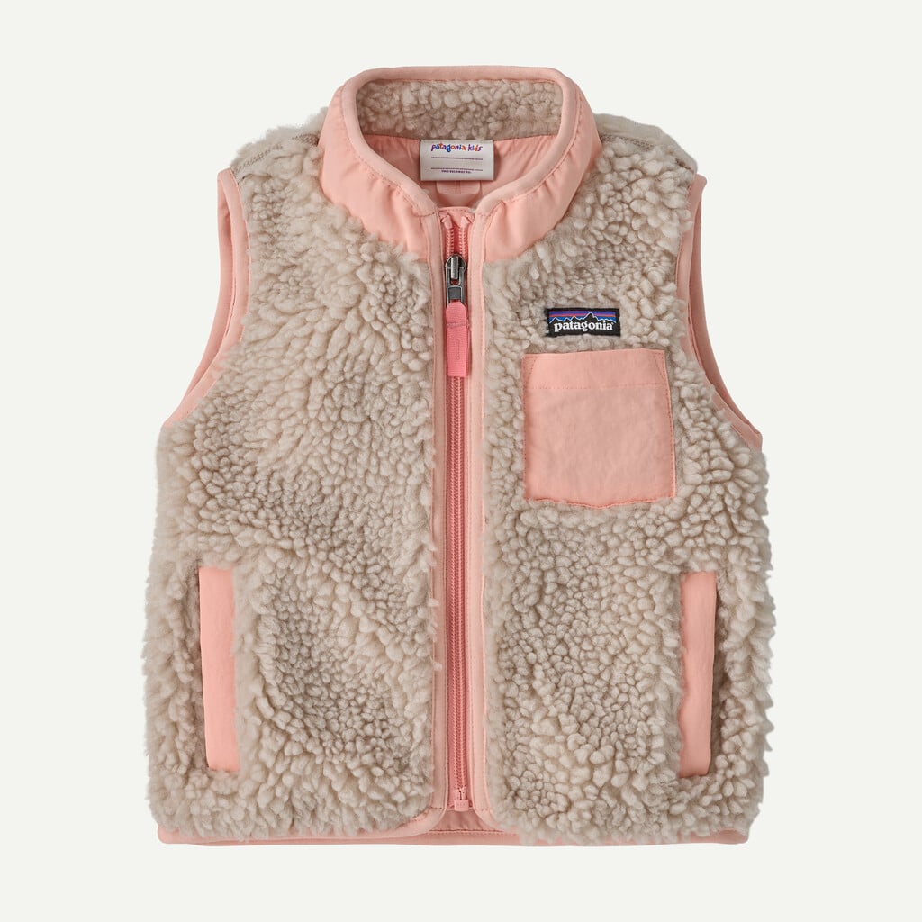 Baby Retro-X® Fleece Vest- Natural w/Sunlit Pink by Patagonia