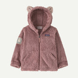 Baby Furry Friends Fleece Hoody- Curious Seal Patch: Moonrise Taupe by Patagonia