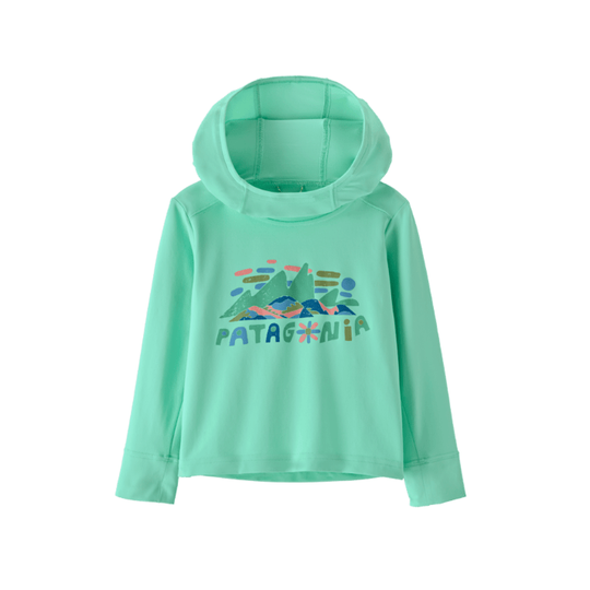 Baby Cap SW Hoody- Fitz Roy Superbloom: Early Teal by Patagonia