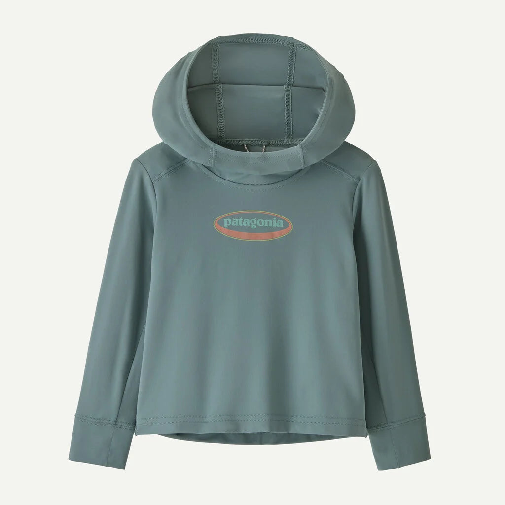 Baby Cap SW Hoody- '95 Oval Logo Shelly Shelly: Blue Sage by Patagonia