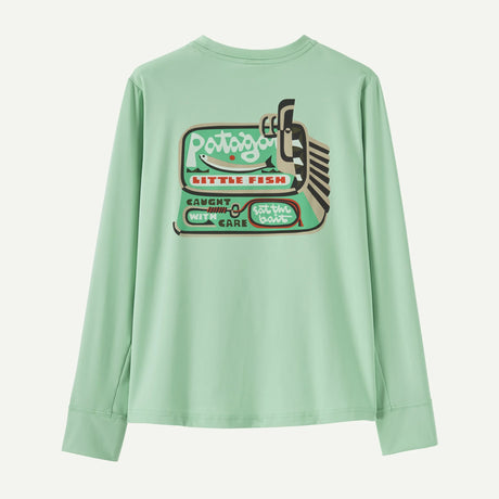 Long-Sleeved Capilene® Silkweight T-Shirt- Little Fish: Rinsed Green by Patagonia