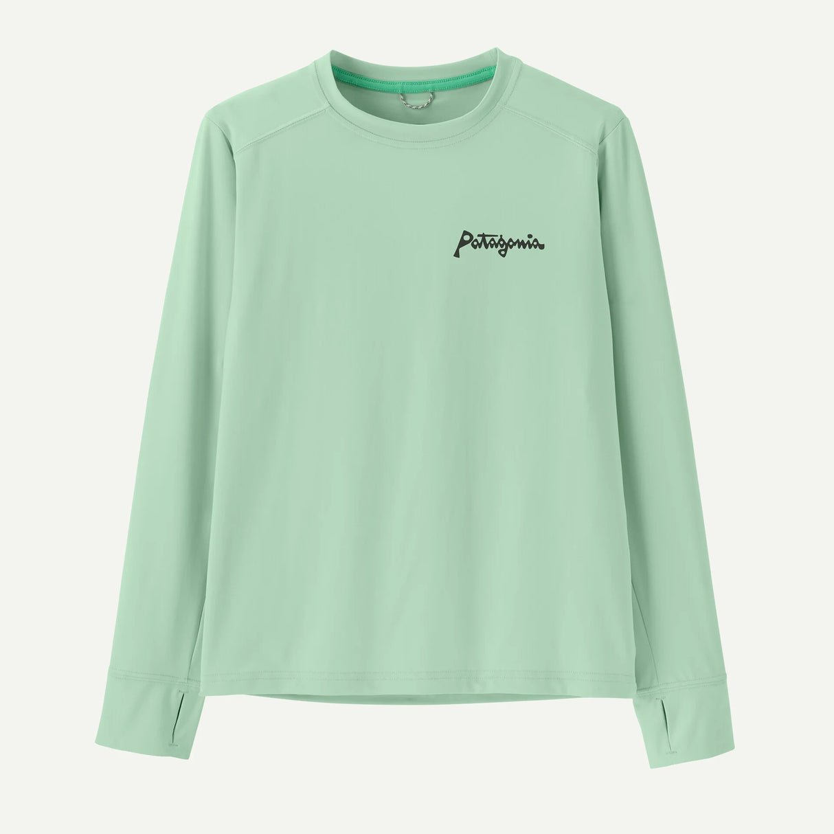 Long-Sleeved Capilene® Silkweight T-Shirt- Little Fish: Rinsed Green by Patagonia