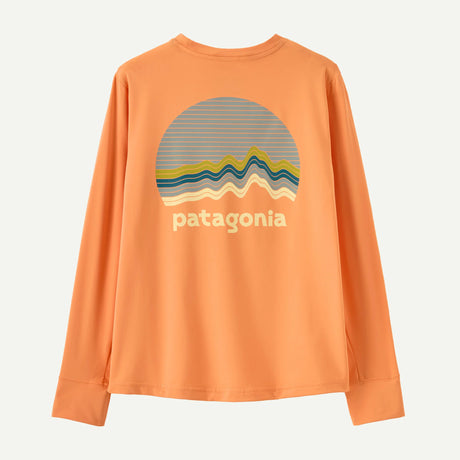 Long-Sleeved Capilene® Silkweight T-Shirt -Ridge Rise Moonlight: Heirloom Peach by Patagonia