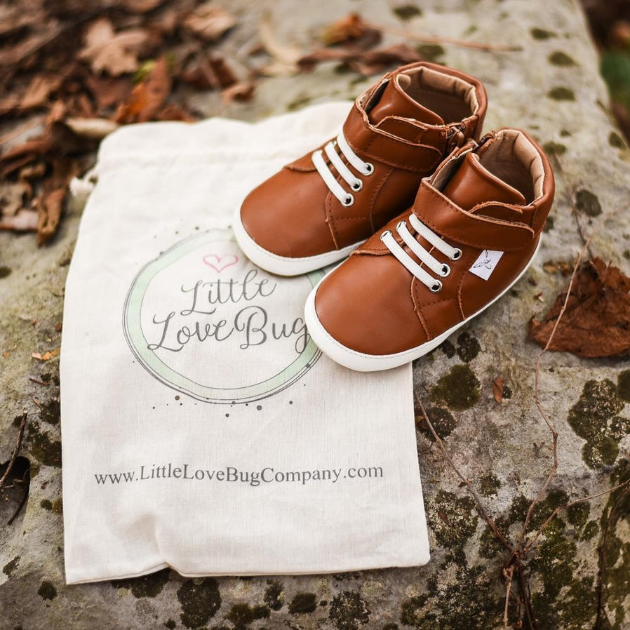 Brown High Top Shoes by Little Love Bug