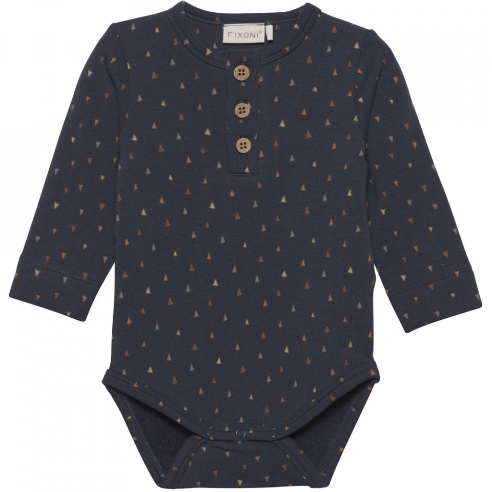 Long Sleeve Sweat Bodysuit in India Ink by Fixoni