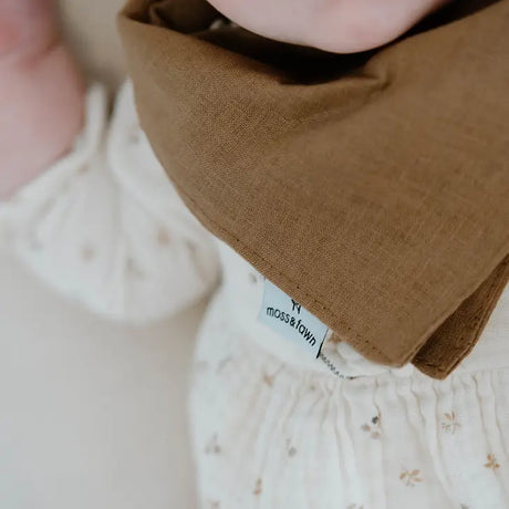 100% Linen Drool Bib - Bark by Moss & Fawn