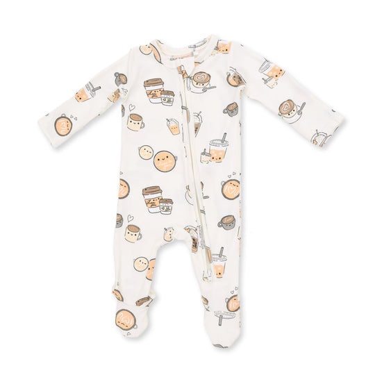 2 Way Zipper Footie- Love You A Latte by Angel Dear