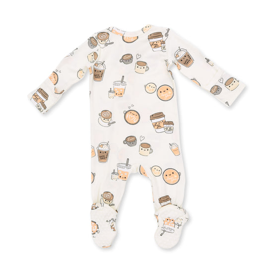 2 Way Zipper Footie- Love You A Latte by Angel Dear