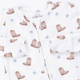 2 Way Zipper Footie- Mini Cowboy Boots by Angel Dear
