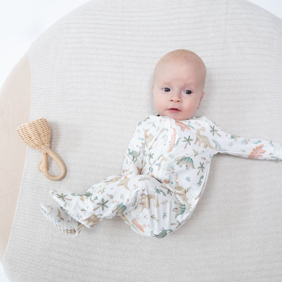 2 Way Zipper Footie- Sweet Baby Dinos by Angel Dear
