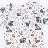 2 Way Zipper Footie- Southern Woodland Animals Green by Angel Dear
