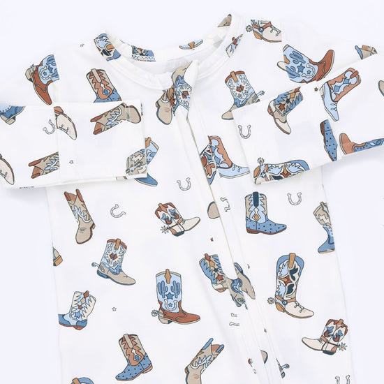 2 Way Zipper Footie- Buckaroo Boots by Angel Dear