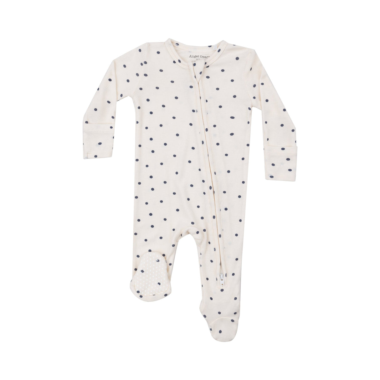 2 Way Zipper Footie - Navy Mini Dot by Angel Dear