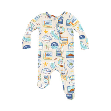 2 Way Zipper Footie - Beach Patches by Angel Dear