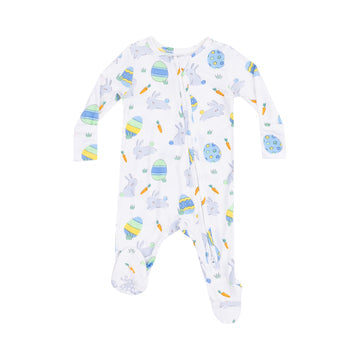 2 Way Zipper Footie - Easter Bunnies Blue by Angel Dear