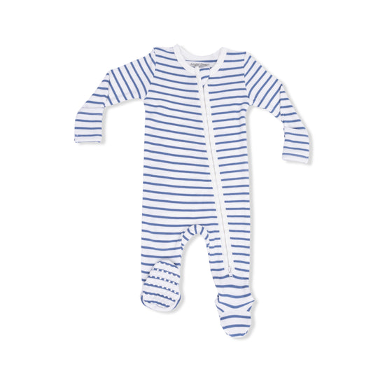 2 Way Zipper Footie- Navy Stripe by Angel Dear