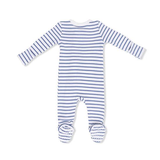 2 Way Zipper Footie- Navy Stripe by Angel Dear