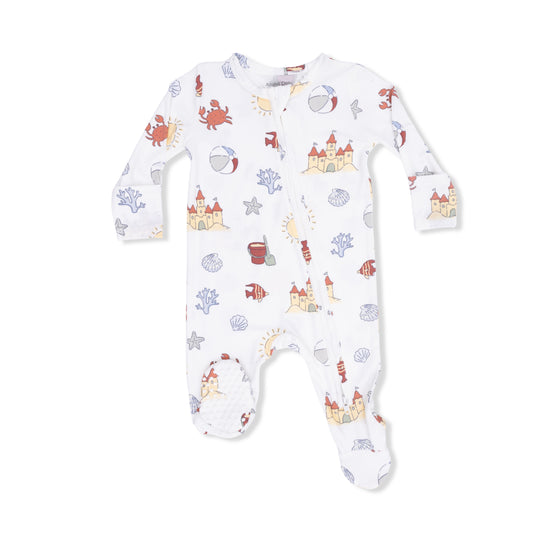 2 Way Zipper Footie- Sunny Sandcastles by Angel Dear